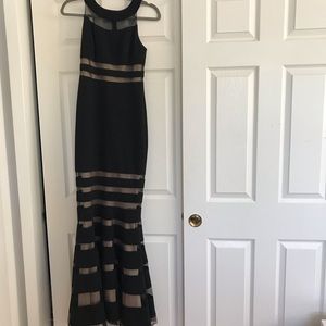 JS collections elegant, sexy black and mesh gown!